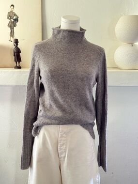 Madewell Wool Blend Roll Neck Sweater Gray Small | Ribbed Cuffs